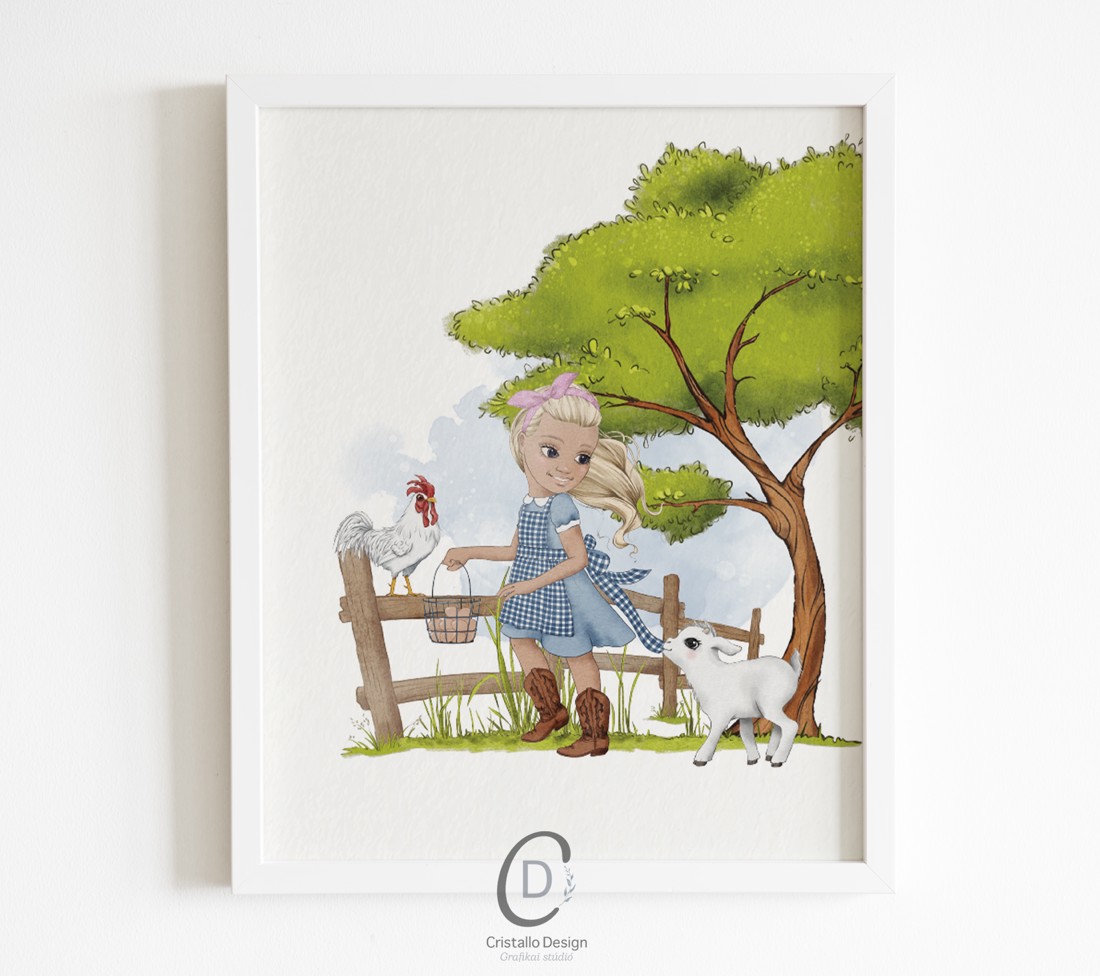 Viața la fermă, decorațiuni de perete, set poster cu monogramă, 3 bucăți -  - Artynos.ro