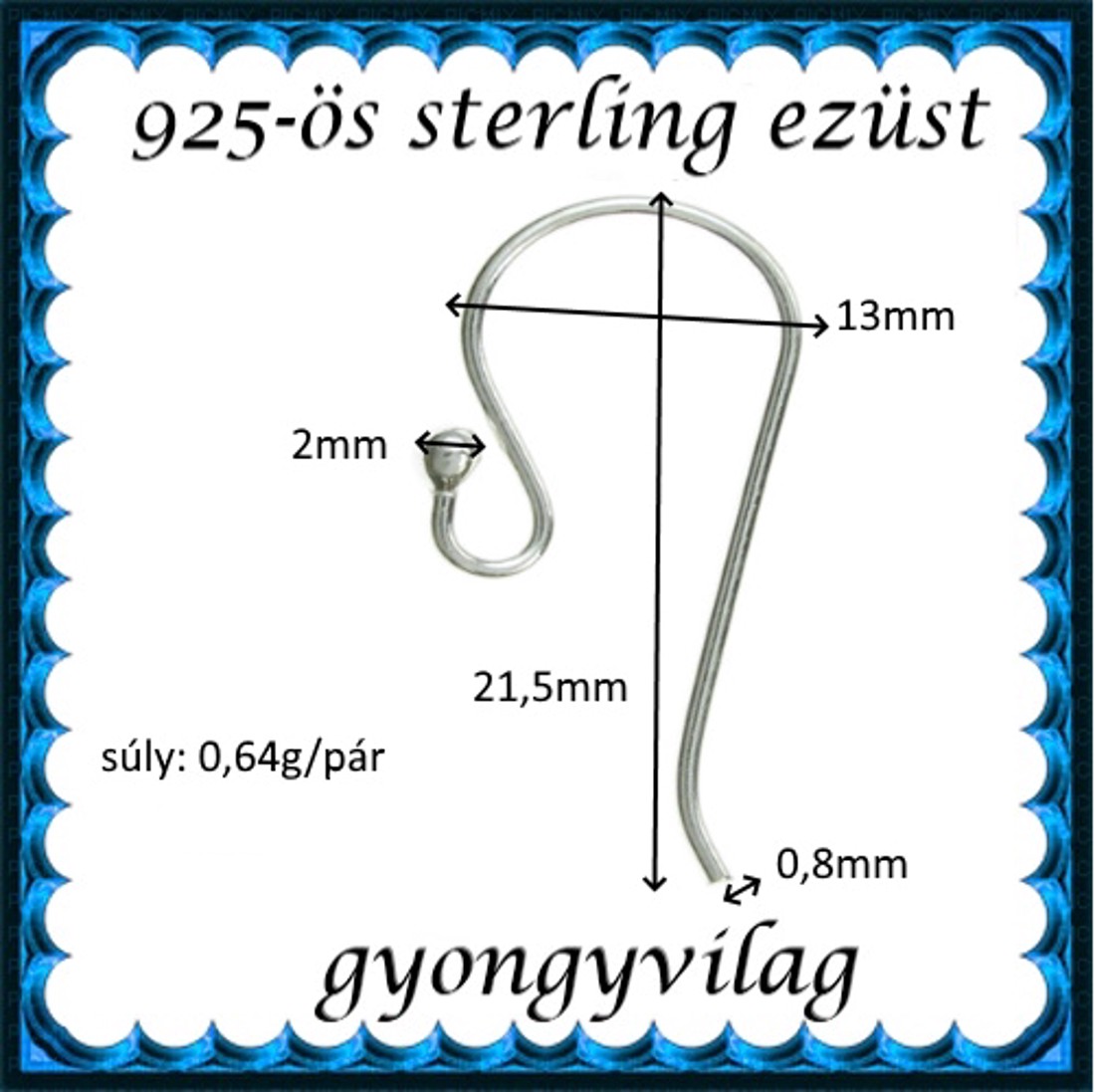 Accesorii pentru bijuterii din argint 925: bază pentru cercei cu cârlig EFK A 01-1 - - Artynos.ro Accesorii pentru bijuterii din argint 925: bază pentru cercei cu cârlig EFK A 01-1 - - Artynos.ro