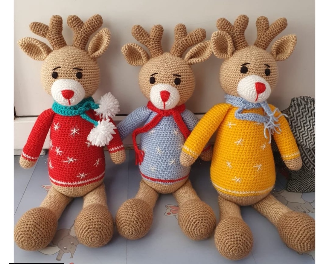 Reni croșetați  - jucării și echipamente pentru copii - plușuri - personaje de basm din pluș - Artynos.ro