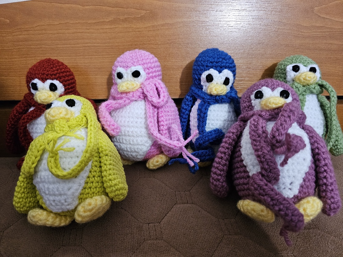 Pinguini croșetați - jucării și echipamente pentru copii - plușuri - figurine de pluș - Artynos.ro