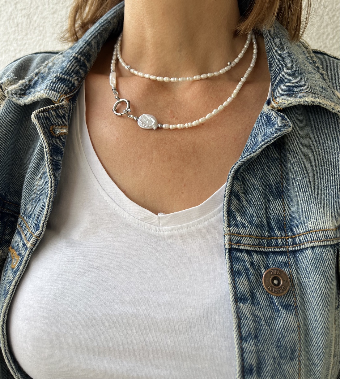 Colier din perle naturale lung 86 cm - bijuterii - coliere - coliere de perle - Artynos.ro