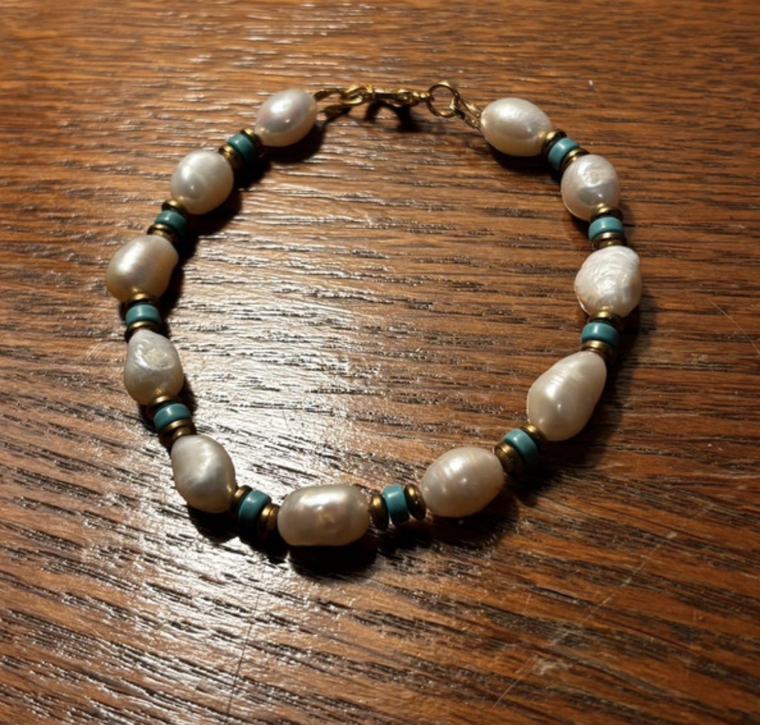 Nimona pearls blue - bijuterii - brățări - brățări din pietre semiprețioase - Artynos.ro