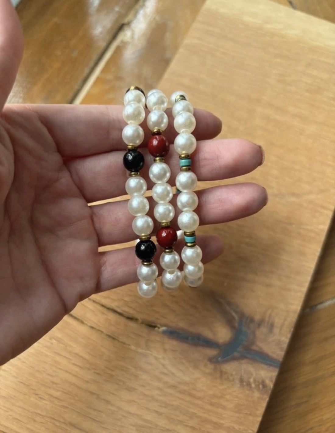 White and stones - bijuterii - brățări - brățări din perle - Artynos.ro