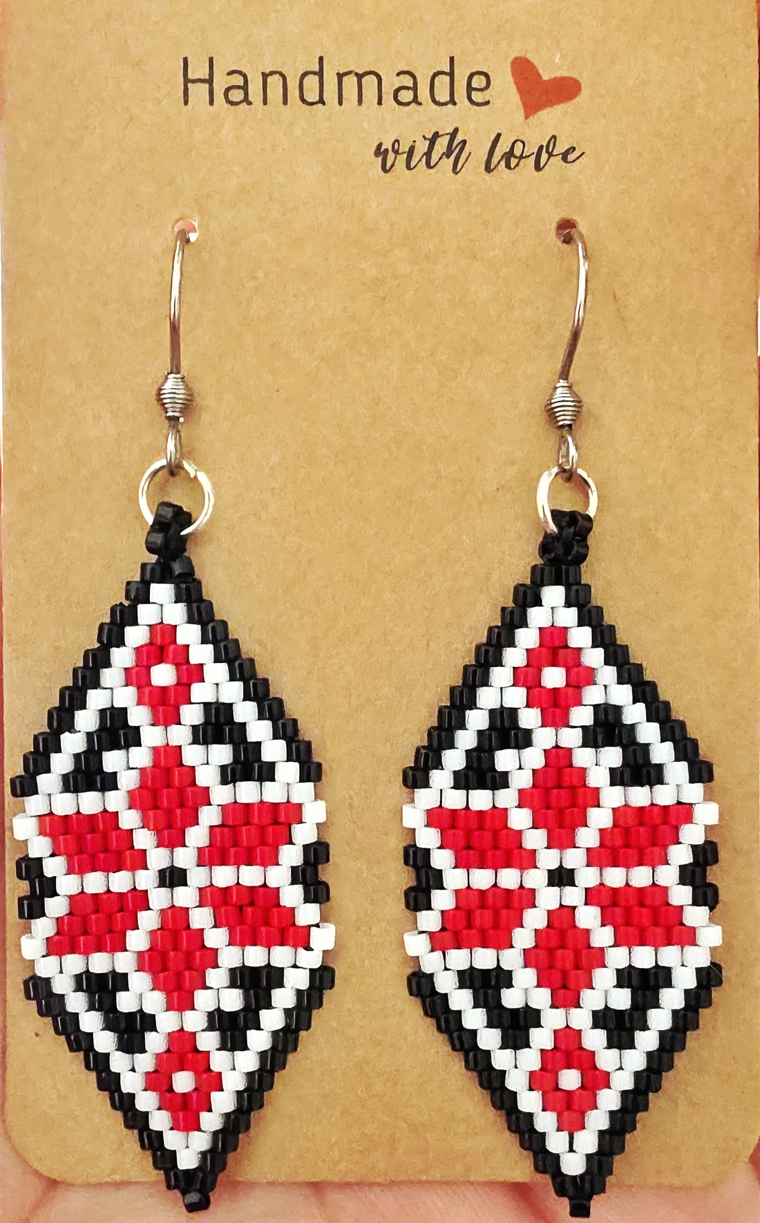 Cercei motive traditionale - bijuterii - cercei - cercei din mărgele - Artynos.ro