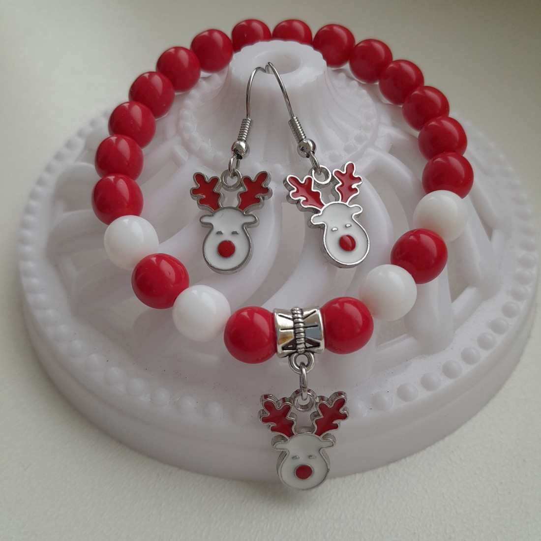 Set de bijuterii cu corn - brățară, cercei -  - Artynos.ro