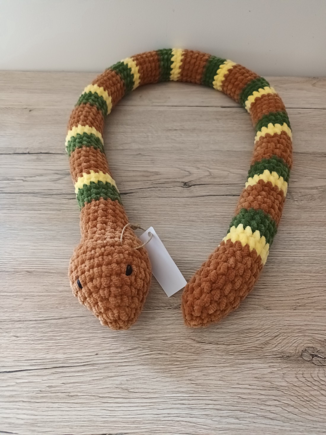 Amigurumi plush șarpe: Brown - jucării și echipamente pentru copii - plușuri - Artynos.ro