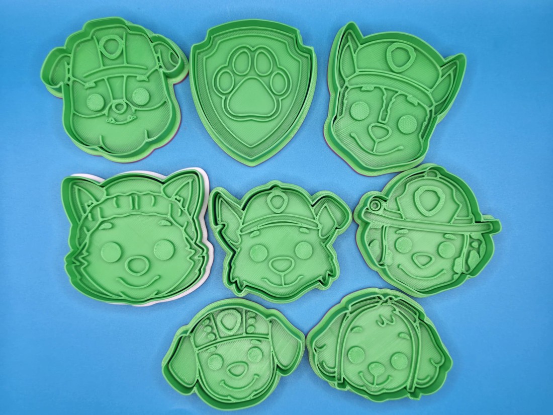 Set de ștampile și forme pentru fursecuri Paw Patrol � Paw Patrol, pachet de 8 bucăți � imprimate 3D -  - Artynos.ro