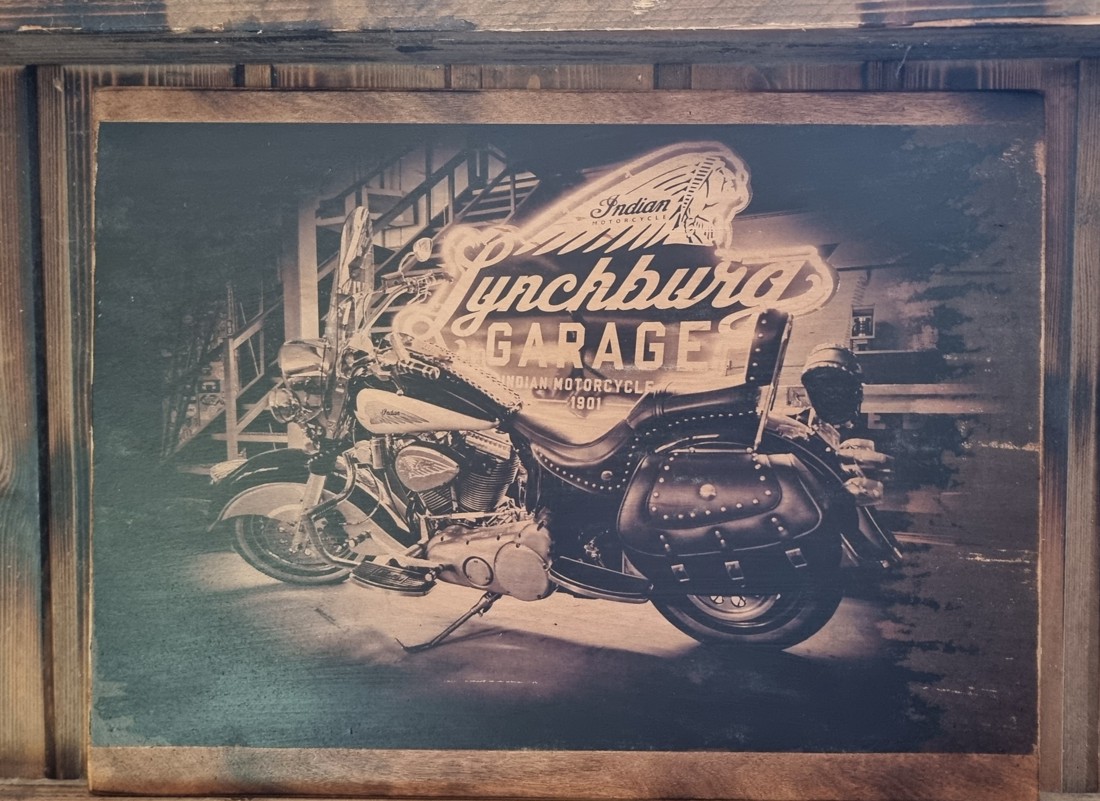Harley Davidson imagine din lemn - casă & stil de viață - accesorii pentru decorat casa - picturi murale - artă de perete din lemn - Artynos.ro