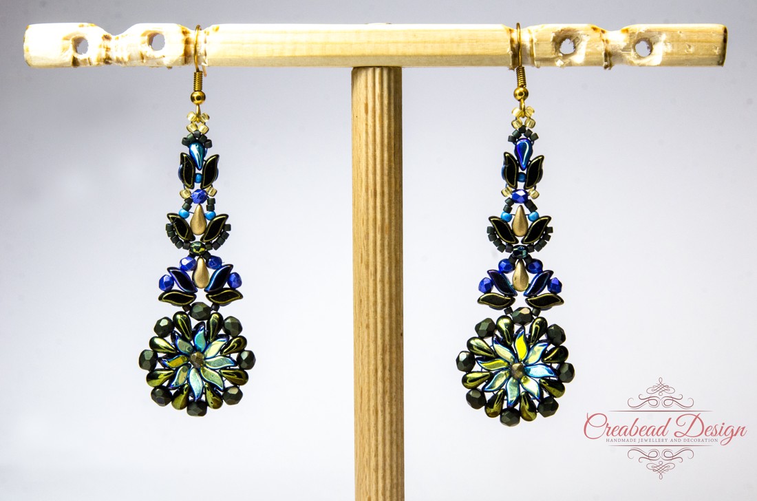 Creabead Design matyo stil elegant cercei în culorile păun - - Artynos.ro Creabead Design matyo stil elegant cercei în culorile păun - - Artynos.ro