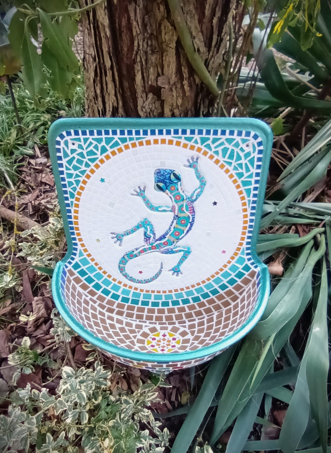 REKREDENC - Design mozaic, fântână de perete veche renovată, fântână - gecko - casă & stil de viață - accesorii pentru casă și grădină - decorațiuni exterioare și de grădină - Artynos.ro