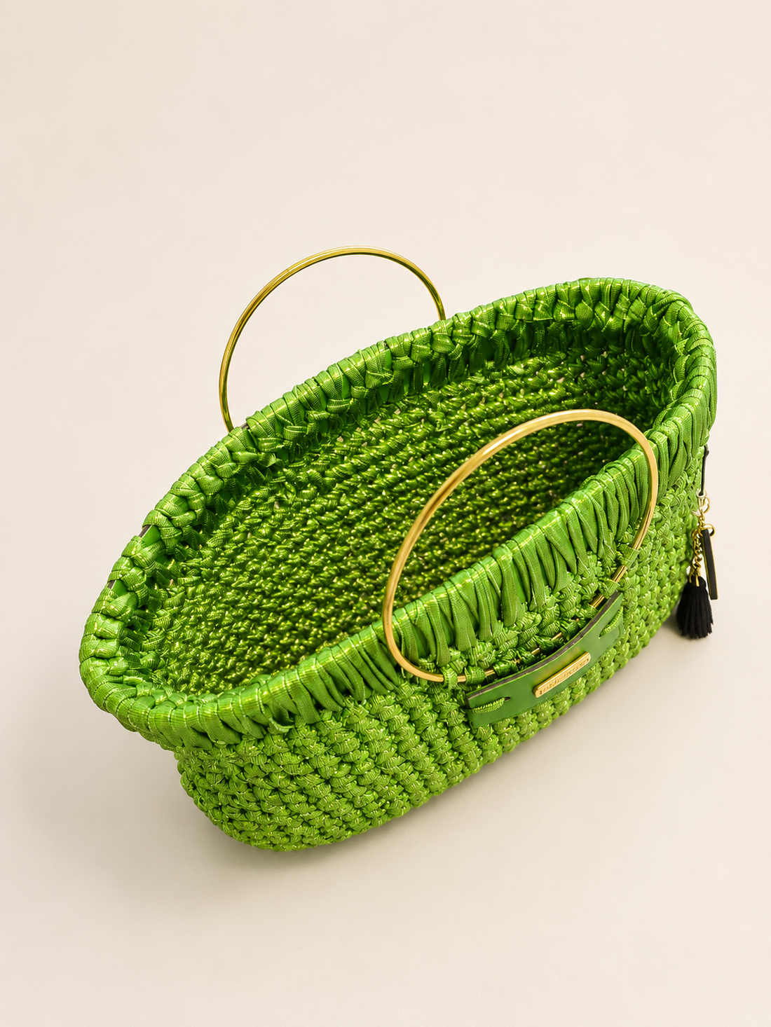 Geantă handmade verde lime cu mânere - genți și portofele - genți de mână și umăr - geantă casual - Artynos.ro