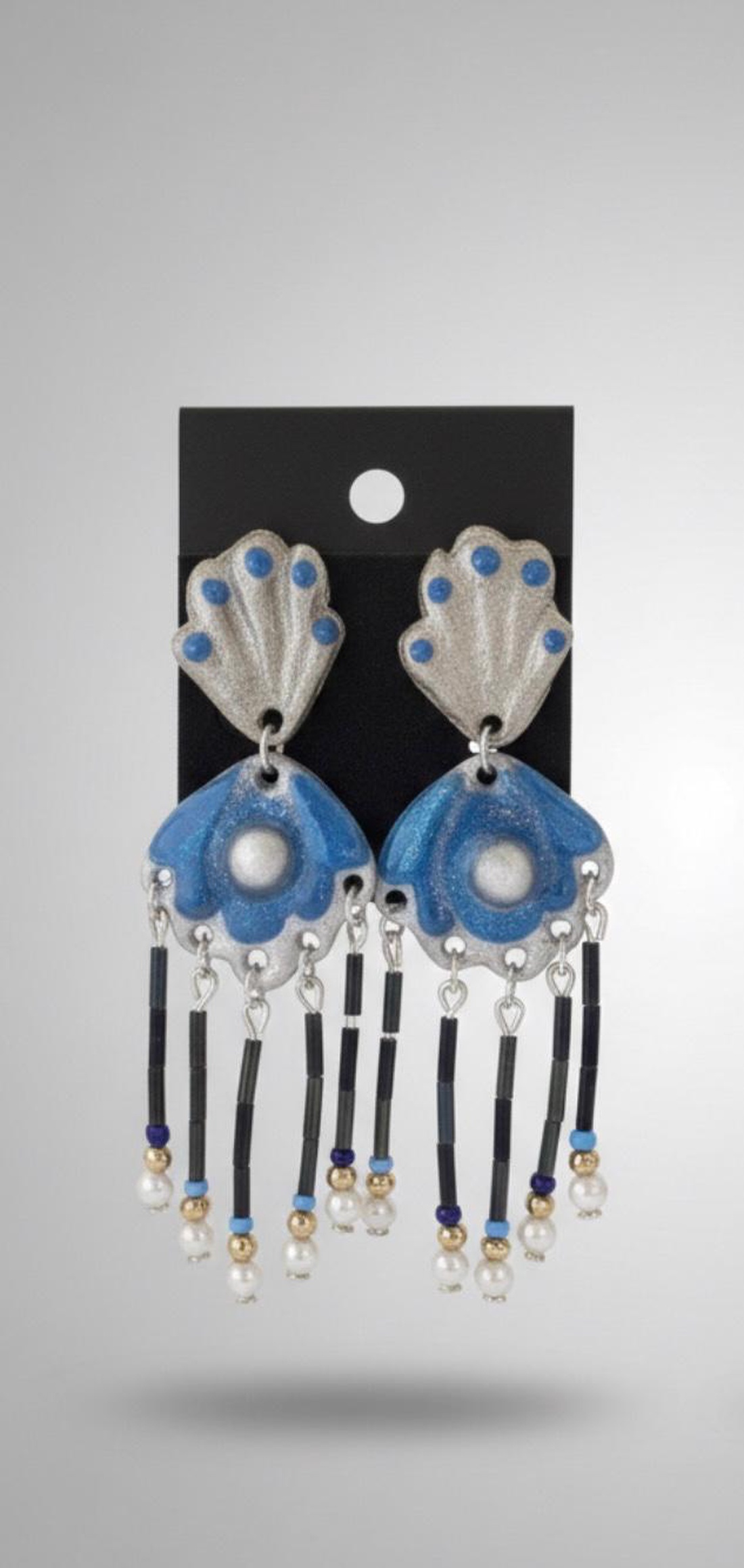 Cercei Scoica sidefie - bijuterii - cercei - cercei din rășină - Artynos.ro