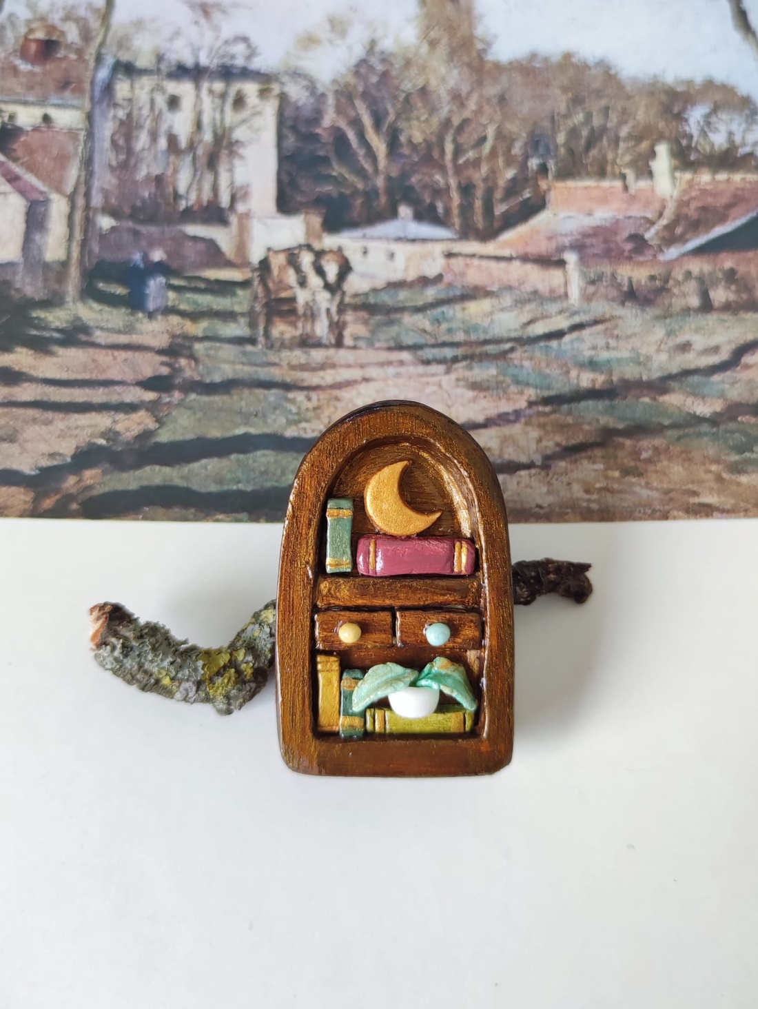 Broșă Bibliotecă to go - bijuterii - broșe - Artynos.ro