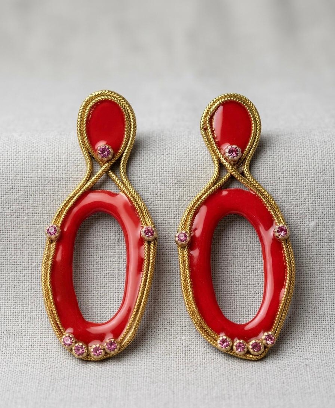 Cercei Red Extravaganza - bijuterii - cercei - cercei din rășină - Artynos.ro