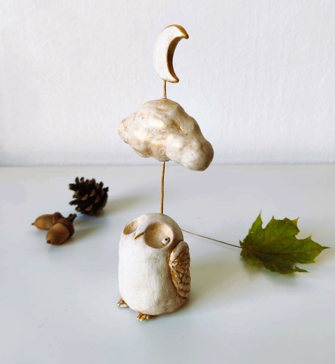 Figurină decorativă Bufniță Aurie  - casă & stil de viață - decorațiuni de casă - decorațiuni de masă și rafturi - decorațiuni de masă - Artynos.ro