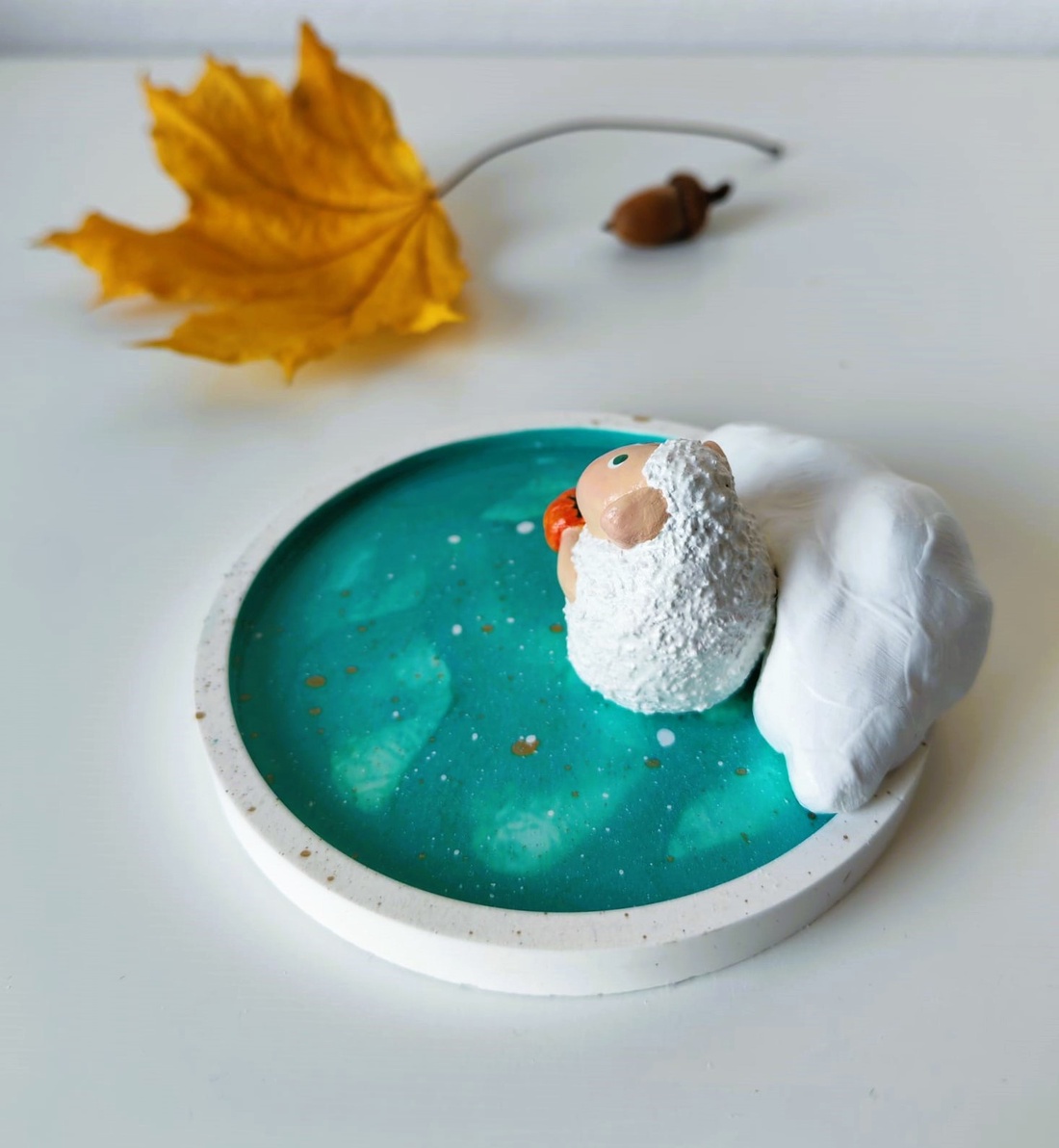 Suport bijuterii Oiță cu Dovleac 2 - bijuterii - suporturi și cutii de bijuterii - stand bijuterii - Artynos.ro