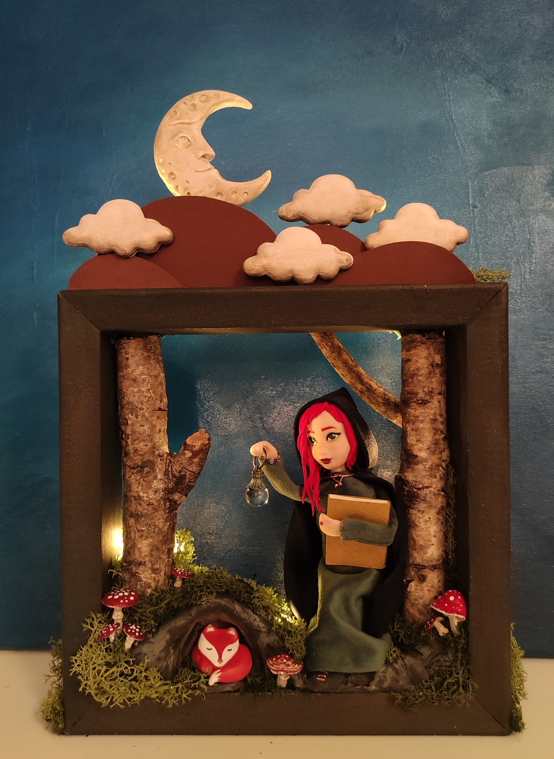 Dioramă miniatură - Padurea fermecată - casă & stil de viață - lămpi și corpuri de iluminat - tablouri cu leduri - Artynos.ro