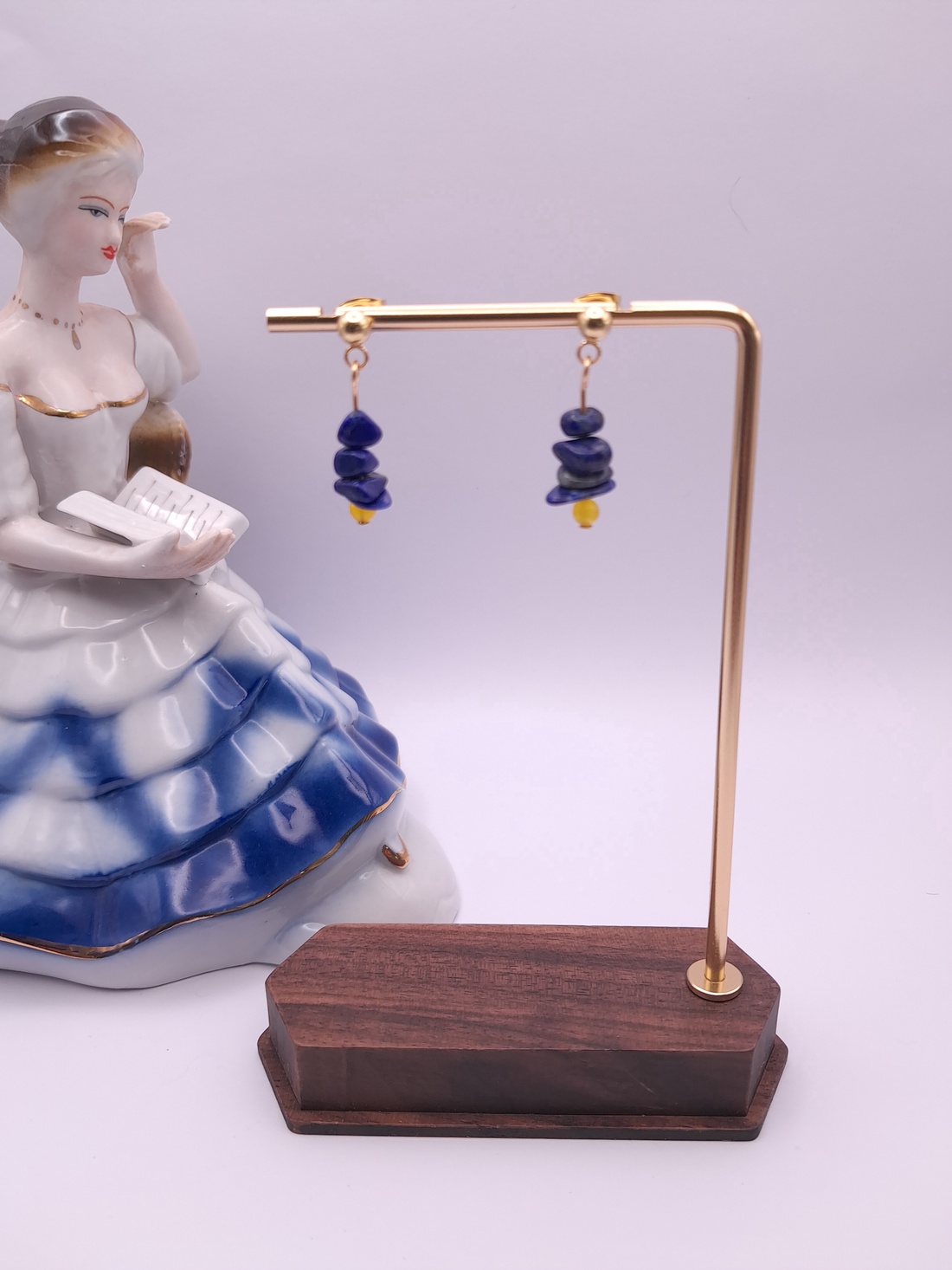 Cercei Lapis Lazuli  - bijuterii - cercei - cercei agățați - Artynos.ro
