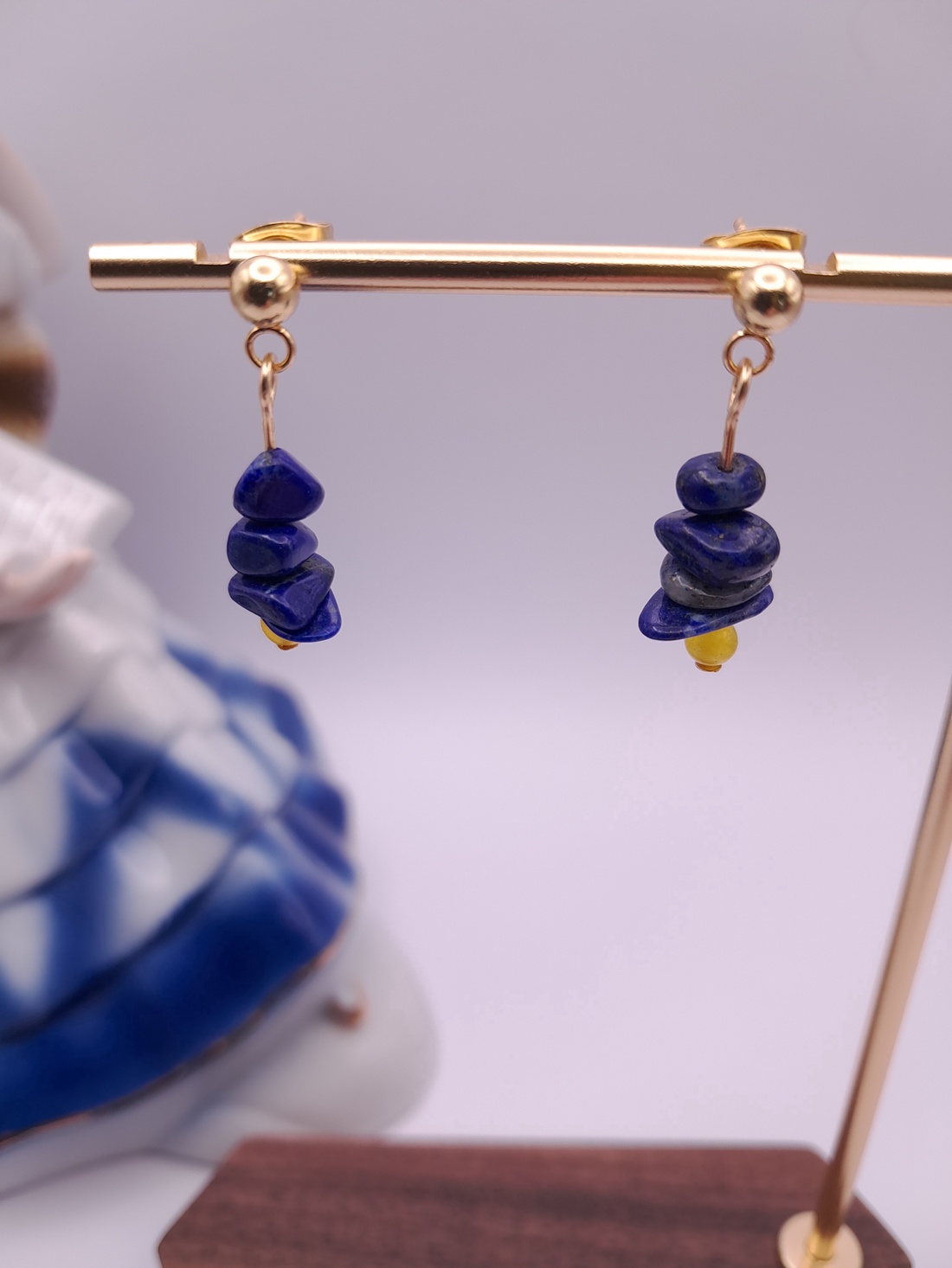 Cercei Lapis Lazuli  - bijuterii - cercei - cercei agățați - Artynos.ro