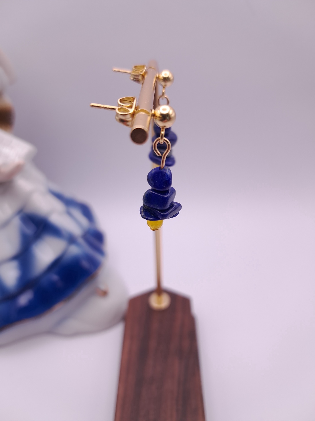 Cercei Lapis Lazuli  - bijuterii - cercei - cercei agățați - Artynos.ro