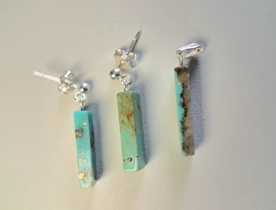 Set Ag 925 si turcuaz natural - bijuterii - mărțișor - Artynos.ro