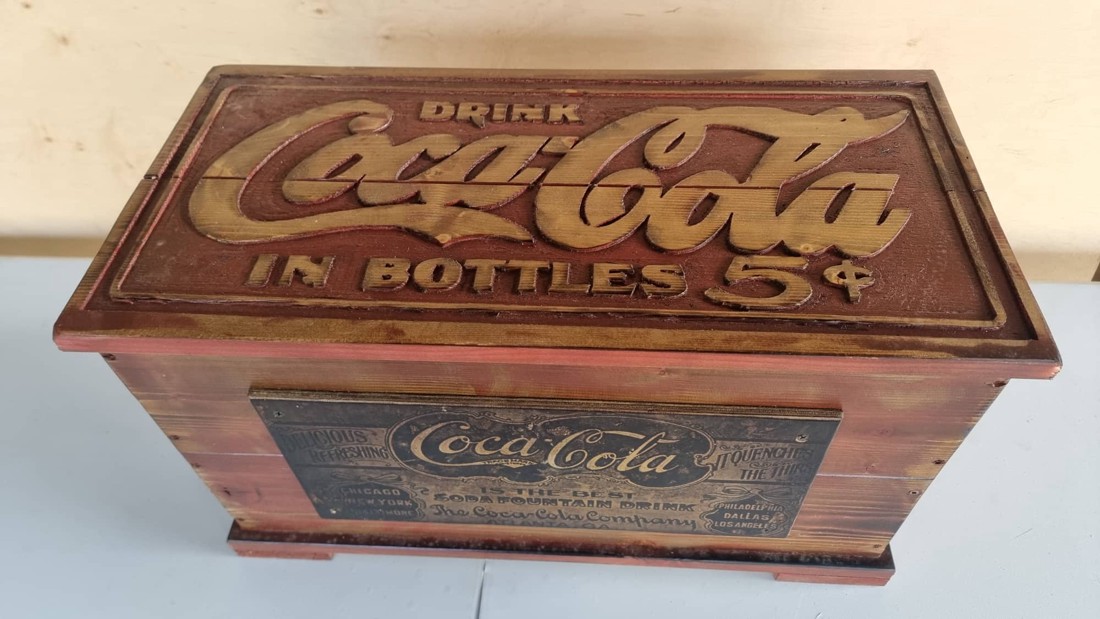 CocaCola lada din lemn - casă & stil de viață - materiale de depozitare și sortare - ladă depozitare - Artynos.ro