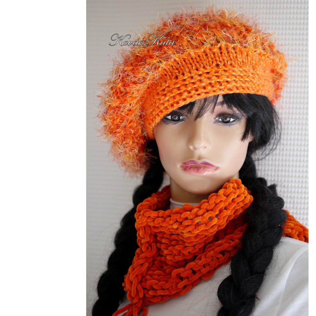 BORBÁLA / mătase mandarin - pălărie ciupercă tricotată manual - îmbrăcăminte și modă - eșarfe, pălării, fularuri - căciulă - Artynos.ro