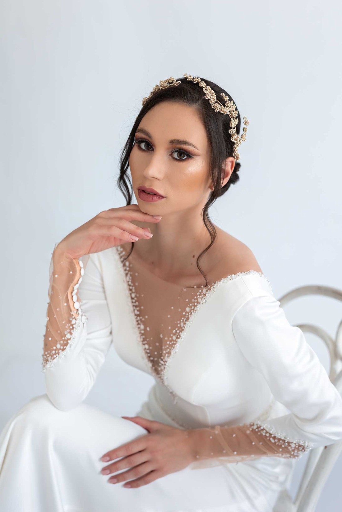 Vittoria cu margele accesorii de păr bentiță de mireasă -  - Artynos.ro