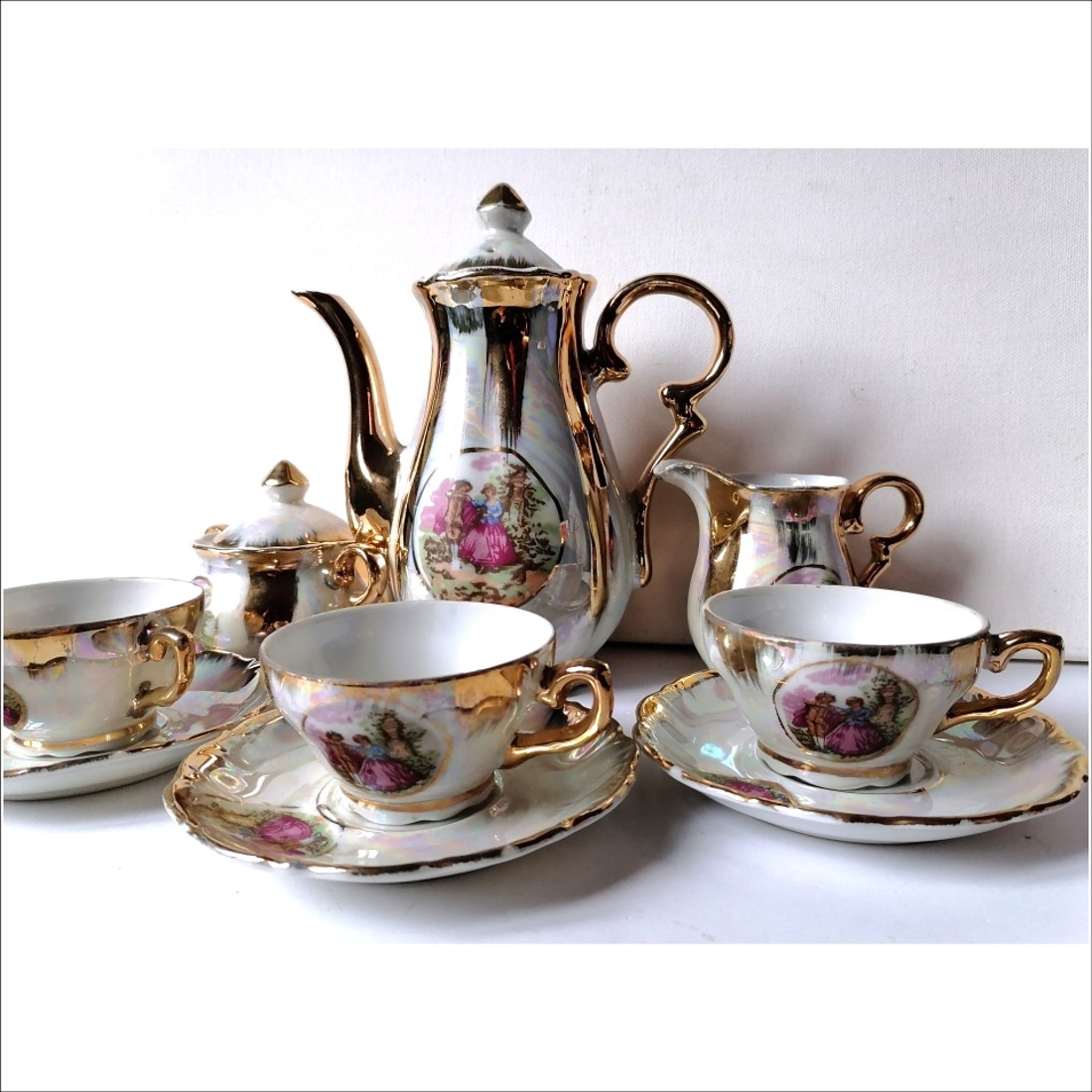 Set de ceai japonez vintage placat cu aur - casă & stil de viață - echipamente de bucătărie - accesorii de servire - căni - Artynos.ro