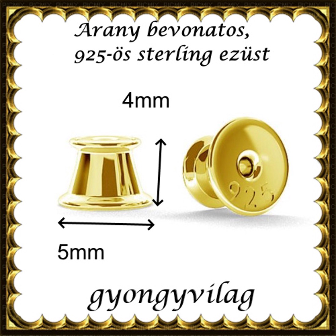 Accesorii pentru bijuterii din argint 925: bază pentru cercei cu dop EFK B 51g capăt -  - Artynos.ro