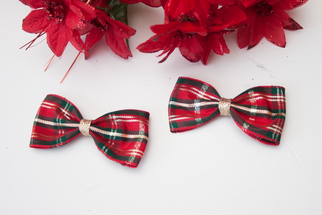 Clemă de păr de Crăciun Masnis - Red plaid -  - Artynos.ro