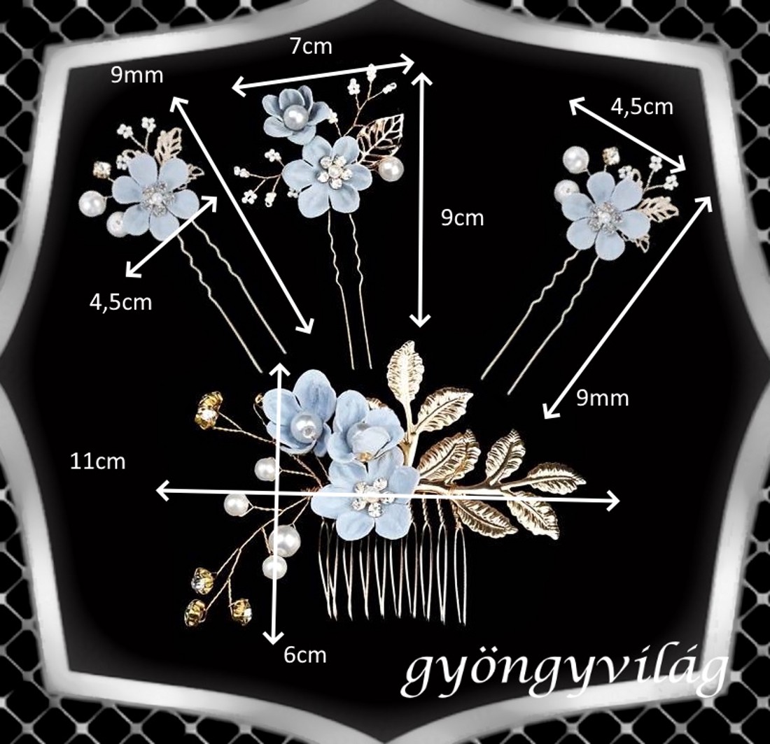 Bijuterii, ornamente de păr, catarame de păr: nuntă, mireasă, ornamente de păr casual, ES-H-SZ12a set de 4 -  - Artynos.ro