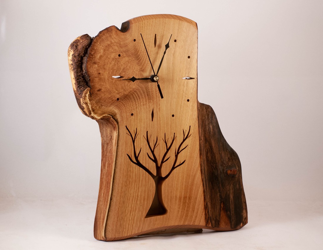 Ceas de perete din lemn, ceas rustic din lemn,  - casă & stil de viață - decorațiuni de casă - decorațiuni de pereți - ceasuri de perete - Artynos.ro