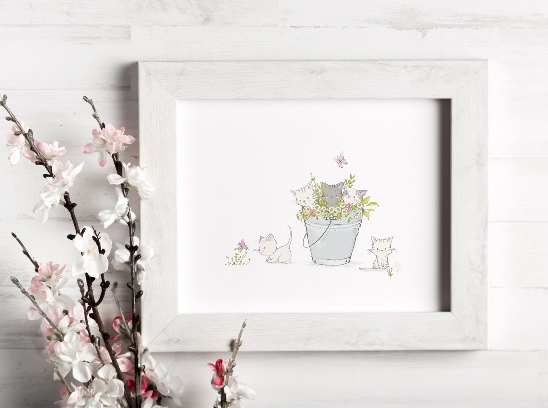Kitten arta de perete, decorarea camerei pentru copii -  - Artynos.ro