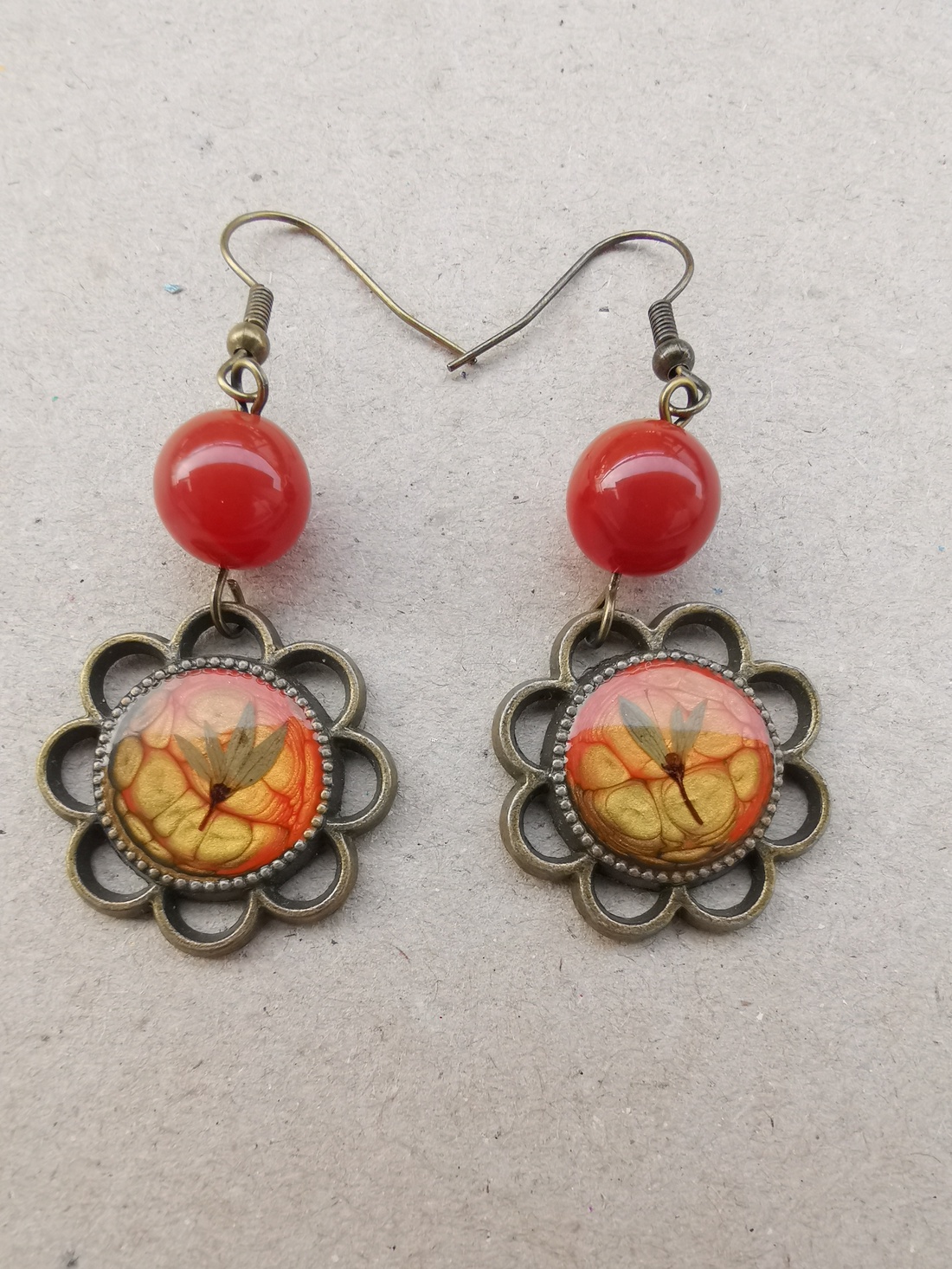 Cercei carneol - bijuterii - cercei - Artynos.ro