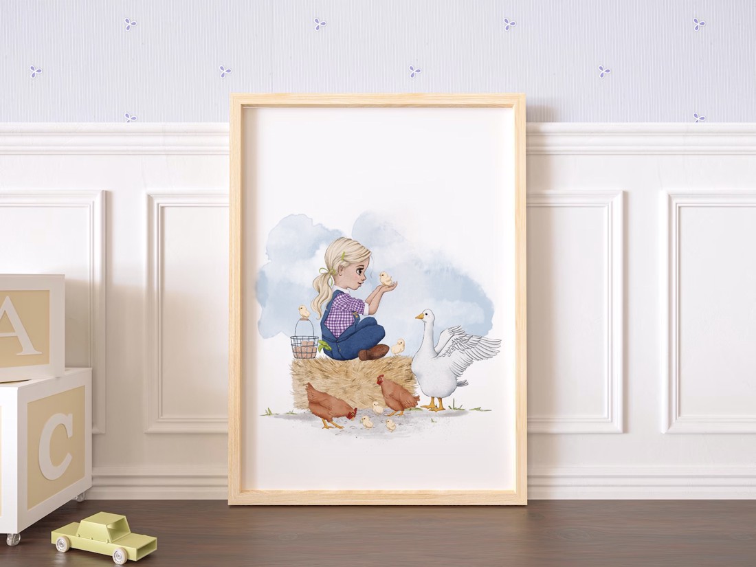 Viața la fermă, decorațiuni de perete, set poster cu monogramă, 3 bucăți -  - Artynos.ro