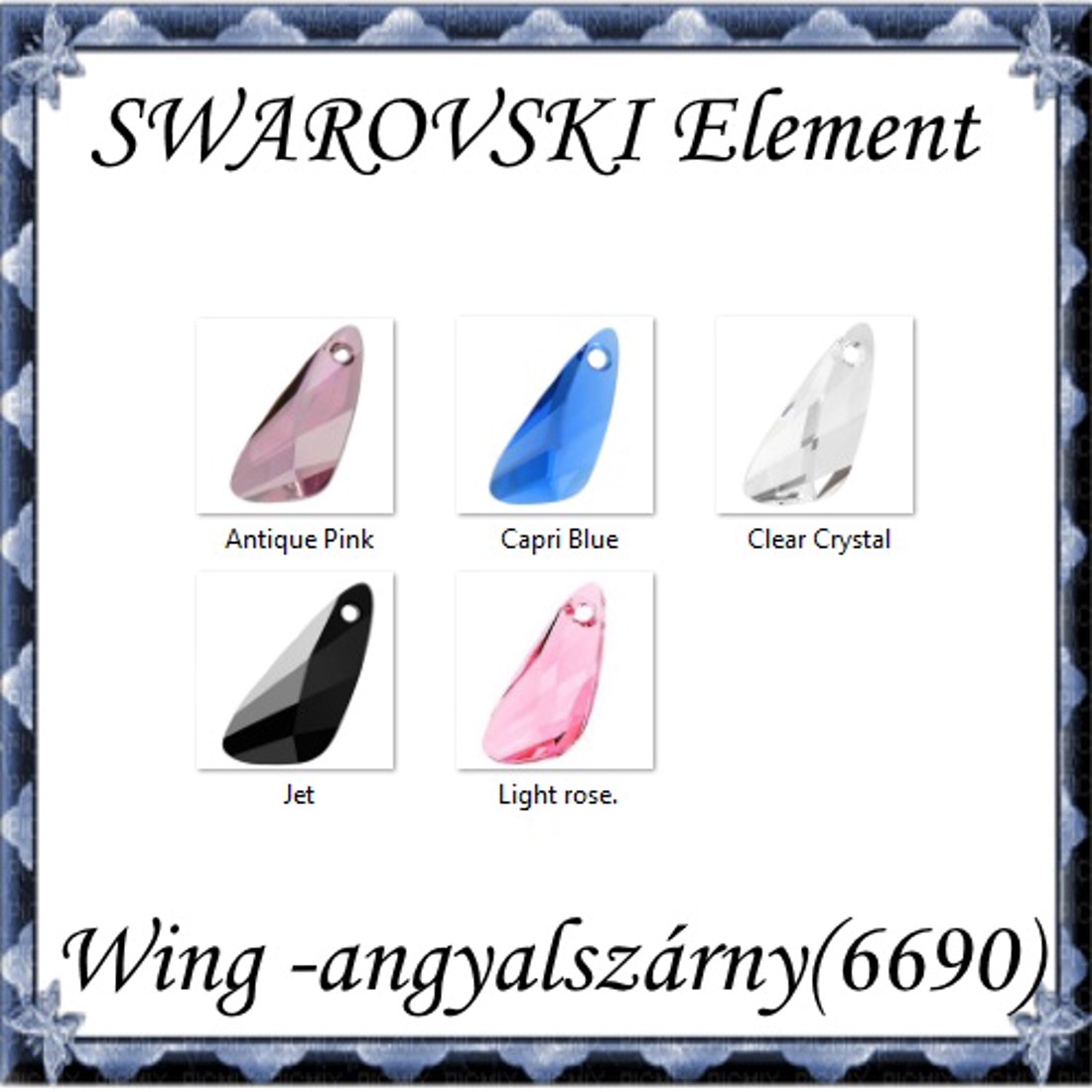 Bijuterii: Swarovski Wing (aripă de înger) 23mm în mai multe culori - - Artynos.ro Bijuterii: Swarovski Wing (aripă de înger) 23mm în mai multe culori - - Artynos.ro
