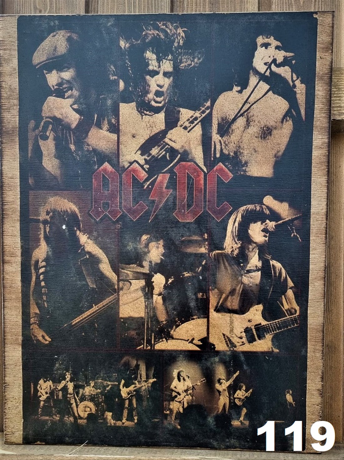 ACDC imagine din lemn - casă & stil de viață - accesorii pentru decorat casa - picturi murale - artă de perete din lemn - Artynos.ro
