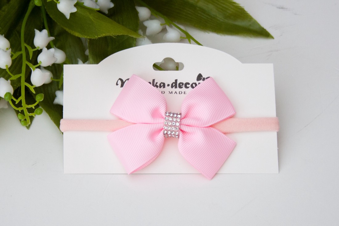 Bentiță elastică pentru păr - Roz deschis - îmbrăcăminte și modă - accesorii păr - bandă de păr și agrafe păr - Artynos.ro