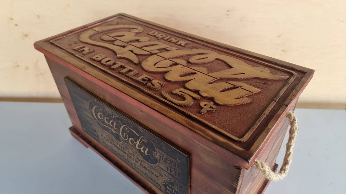 CocaCola lada din lemn - casă & stil de viață - materiale de depozitare și sortare - ladă depozitare - Artynos.ro