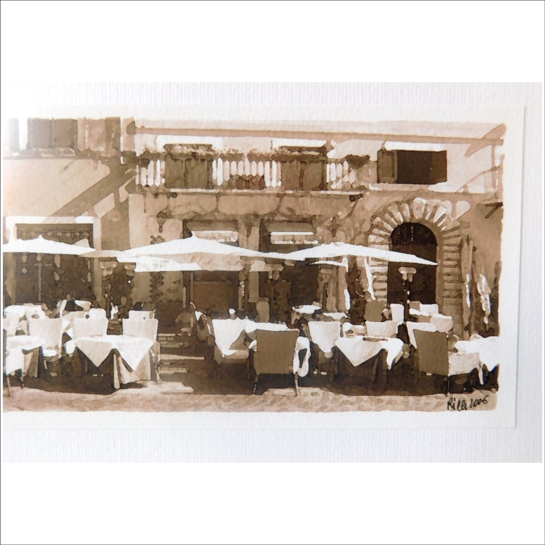 Copie în acuarelă a Pieței Navona din Roma - arte vizuale și accesorii  - picturi - acuarele picturi - Artynos.ro