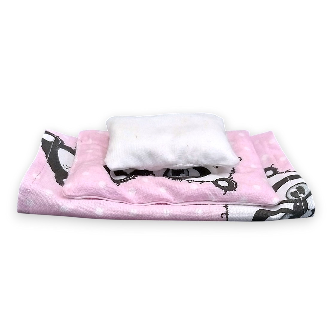 Pandamacis, set de lenjerie de pat din 3 piese pentru păpușile Barbie, accesoriu pentru căsuța de păpuși (k001pd) -  - Artynos.ro