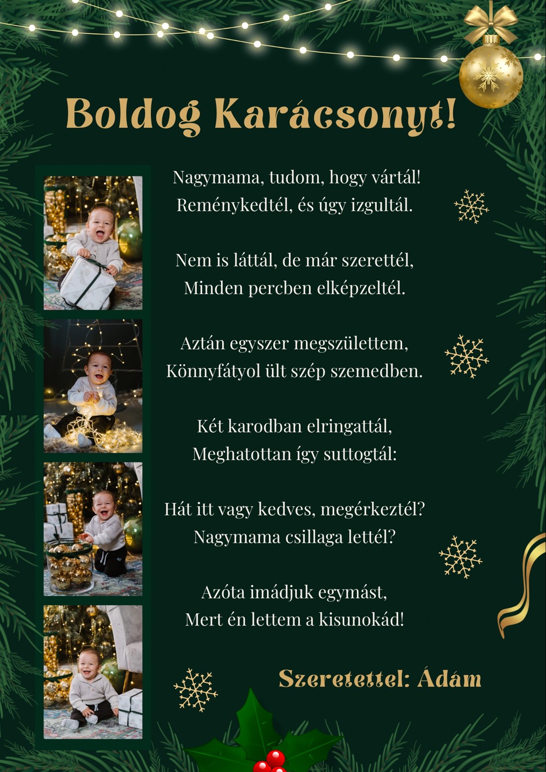 Merry Christmas Grandma tapet cu propriile fotografii -  - Artynos.ro