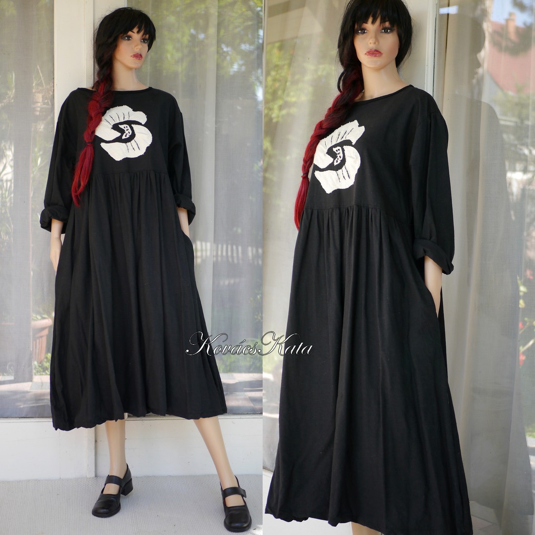 DORA - rochie pentru păpuși cu aplicații - îmbrăcăminte și modă - haine damă - haine maternitate - Artynos.ro