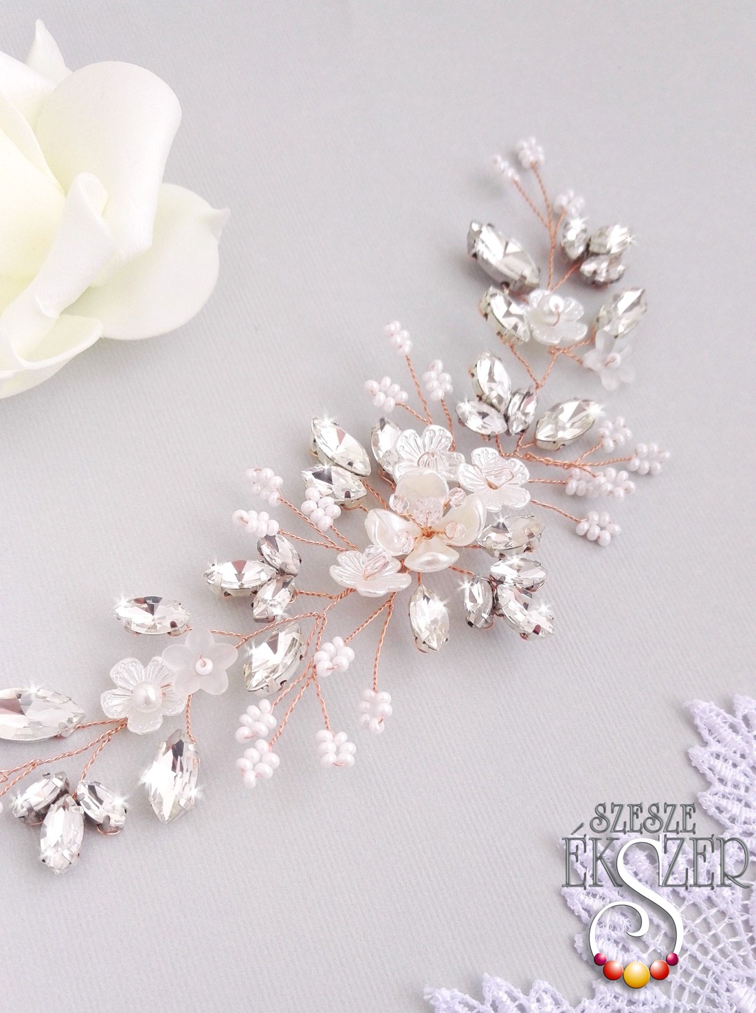 Buchet de cristal - accesorii nuntă - ornamente de păr de nuntă - accesorii păr nuntă - Artynos.ro
