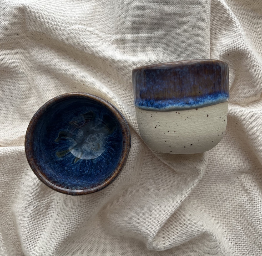 Set canute espresso 80 ml Ocean Touch - arte vizuale și accesorii  - sculptură - sculpturi și figurine din ceramică - Artynos.ro