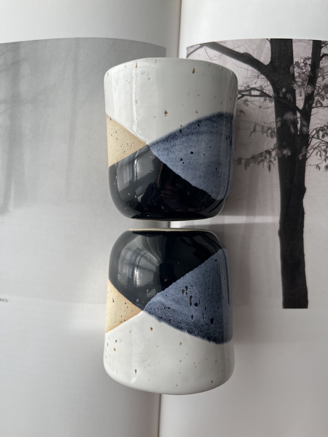 Set cani espresso 100 ml Geo Contrast - casă & stil de viață - echipamente de bucătărie - accesorii de servire - căni - Artynos.ro