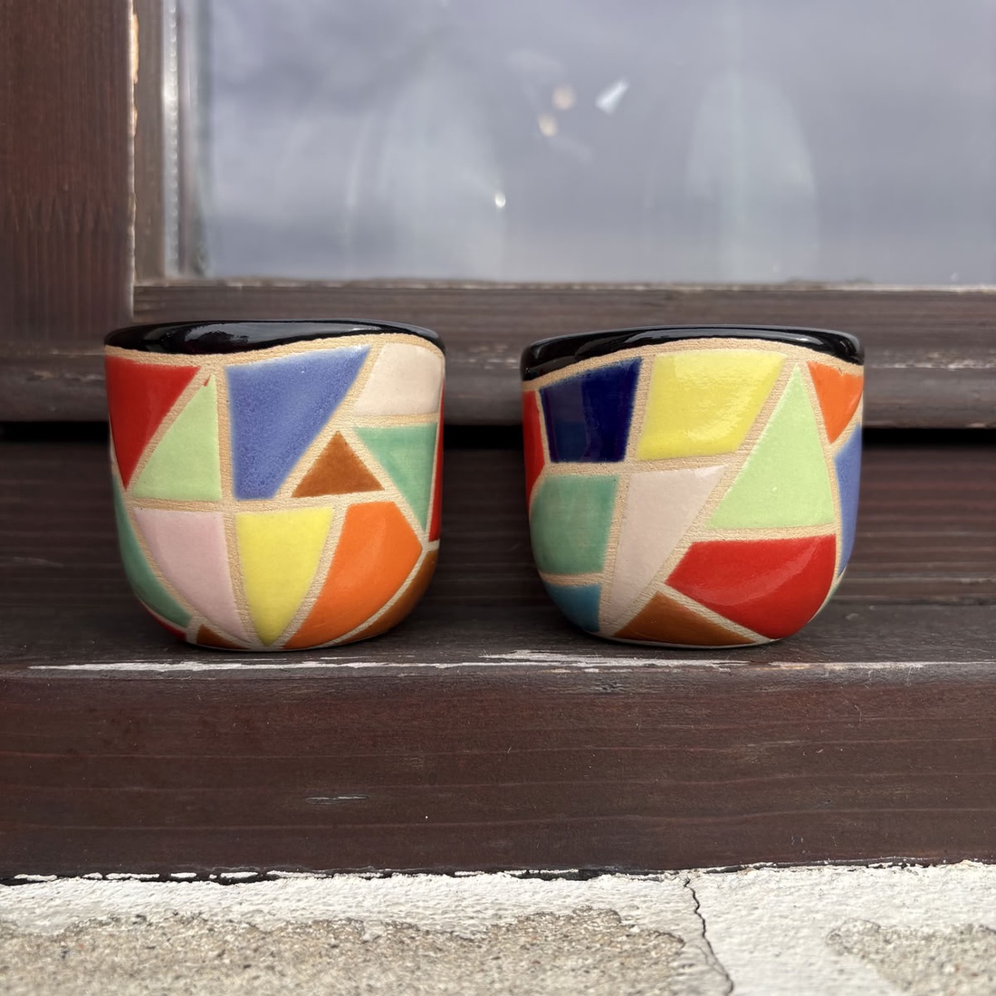 Set canute espresso 80 ml � Mosaic Vibes - casă & stil de viață - echipamente de bucătărie - accesorii de servire - căni - Artynos.ro