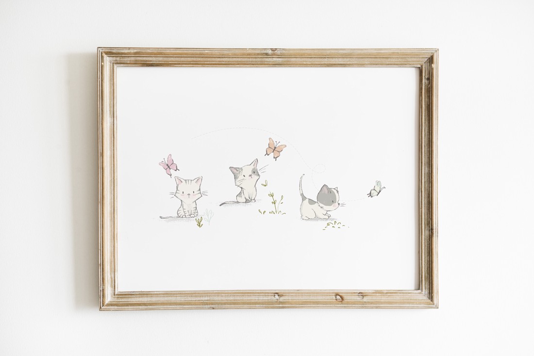 Kitten arta de perete, decorare camera copiilor -  - Artynos.ro