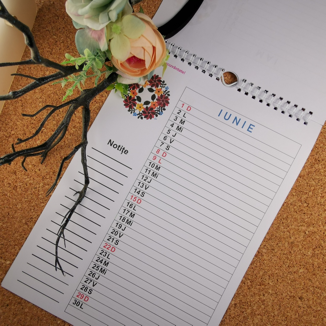 Calendar de notițe A4 cu imagini de flori presate - casă & stil de viață - accesorii pentru decorat casa - decorațiuni de pereți, decorațiuni suspendate - calendar perete - Artynos.ro Calendar de notițe A4 cu imagini de flori presate - casă & stil de viață - accesorii pentru decorat casa - decorațiuni de pereți, decorațiuni suspendate - calendar perete - Artynos.ro